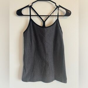 Dark gray and black trimmed Nike tank top w/ built in bra size medium